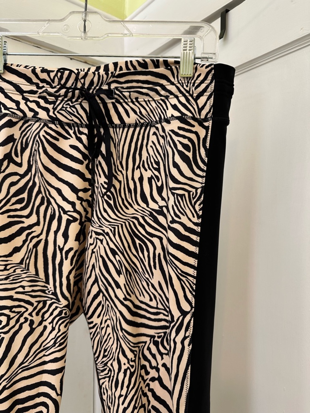 The Upside Black and Cream Zebra-Print Leggings